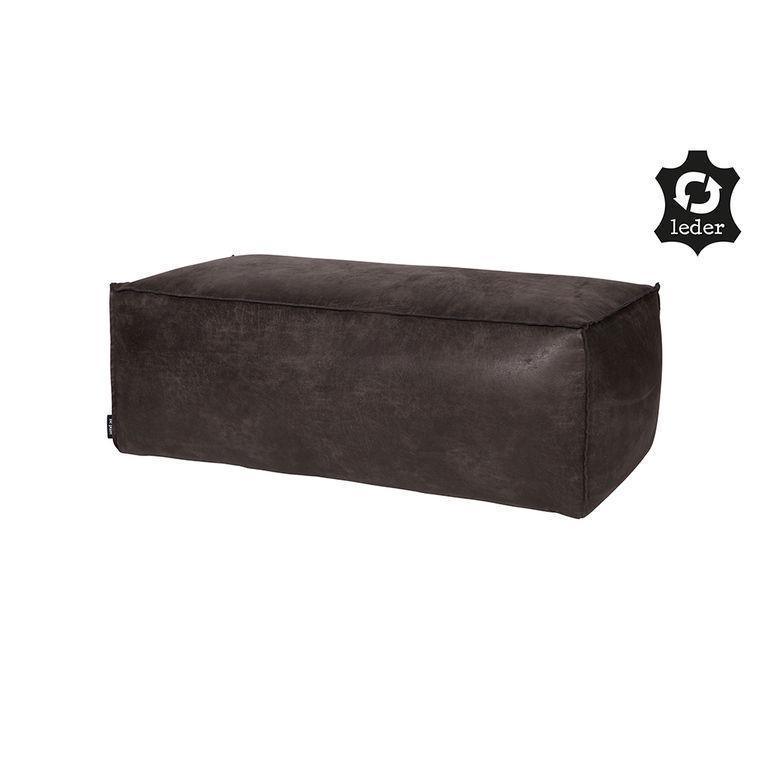 Puf negru din piele 120 cm Rodeo Black - PARIS14A.RO