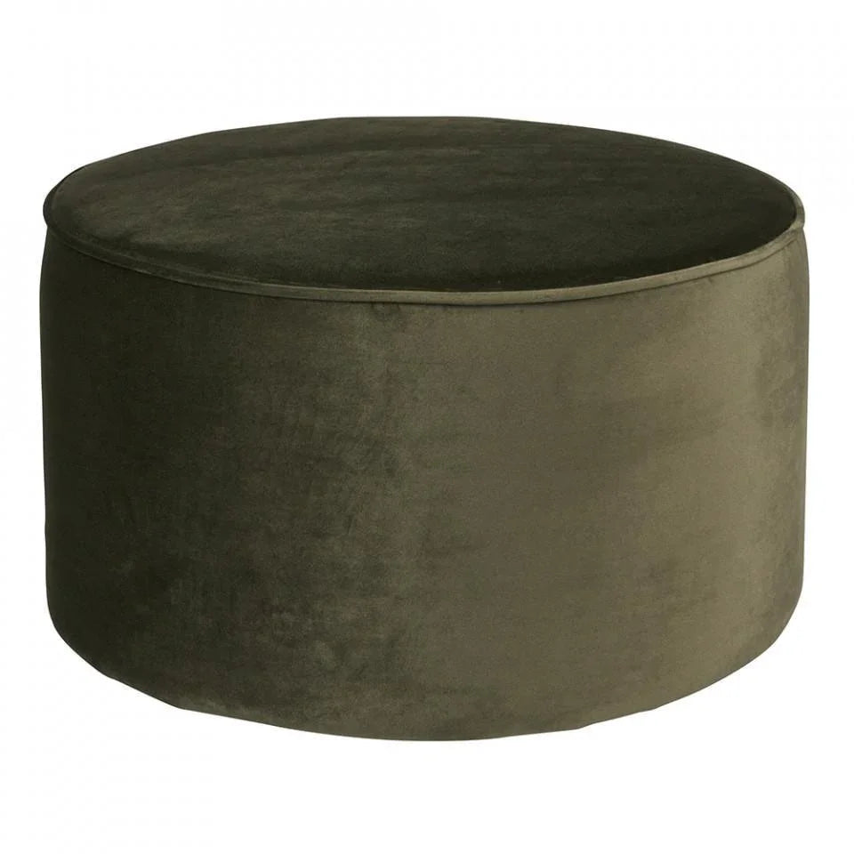 Puf rotund verde din catifea 60 cm Sara - PARIS14A.RO