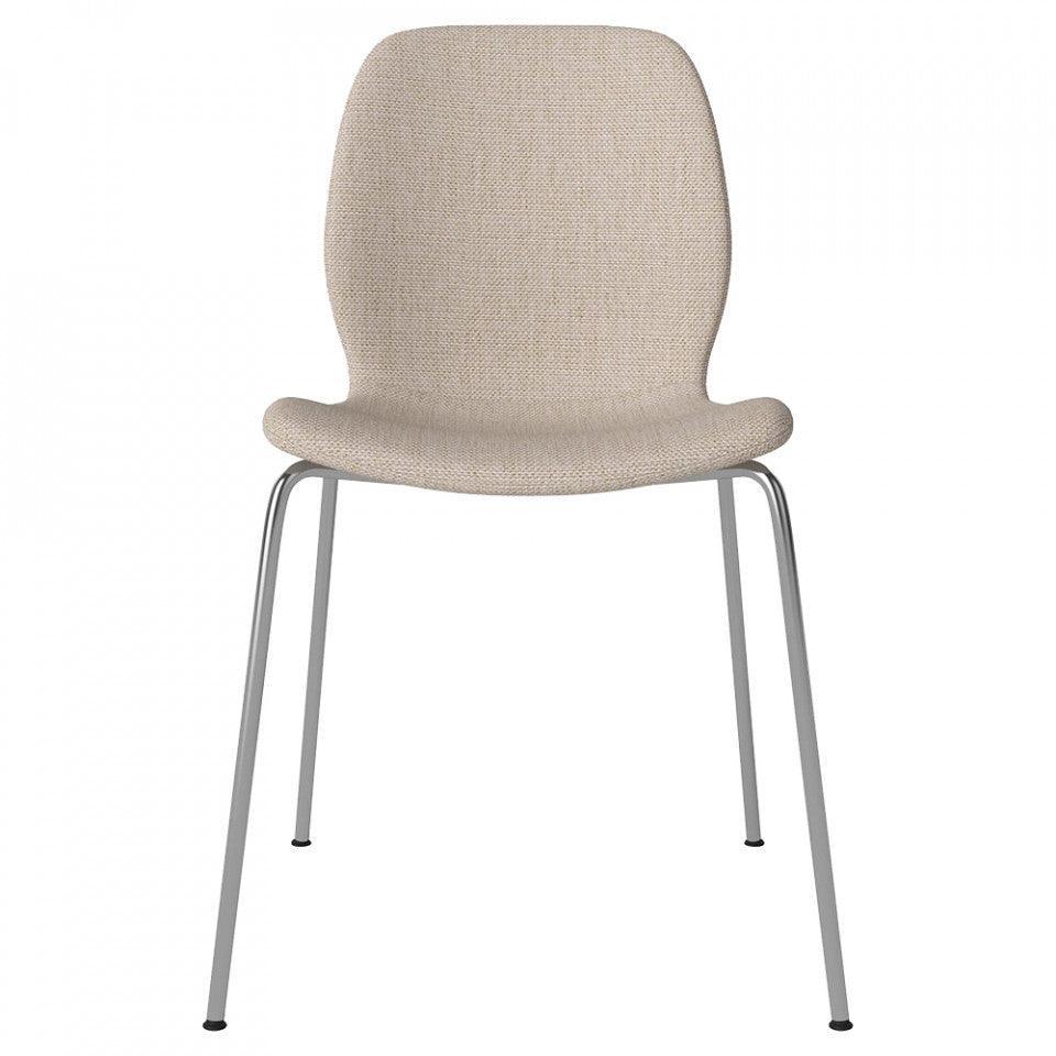 Scaun dining bej din poliester si otel Seed Bolia - PARIS14A.RO