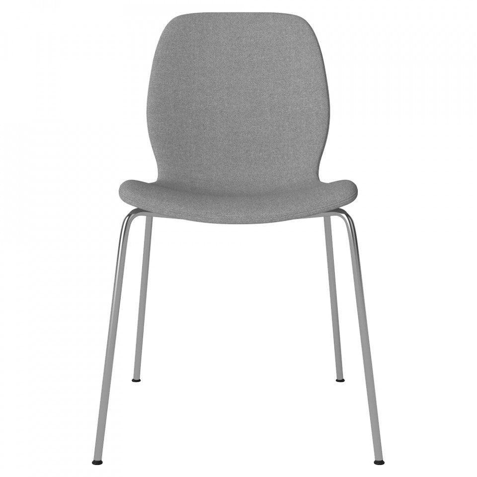 Scaun dining gri din polietilena reciclata si otel Seed Bolia - PARIS14A.RO