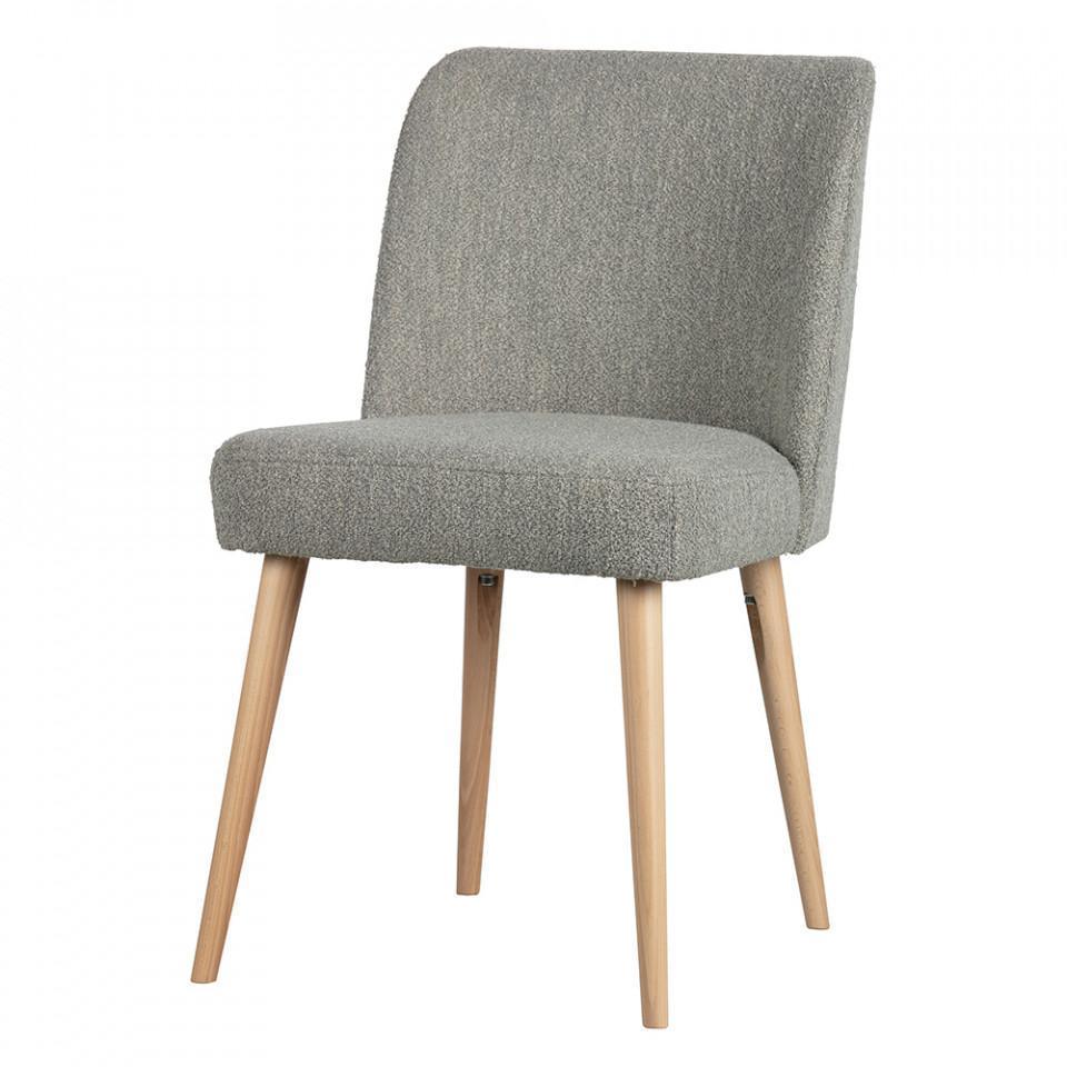 Scaun dining gri/maro din poliester si lemn Force - PARIS14A.RO