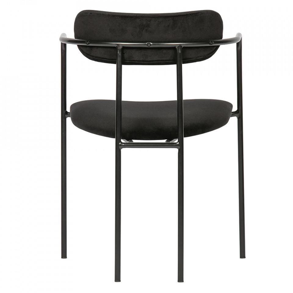 Scaun dining negru din catifea si fier Ivy - PARIS14A.RO