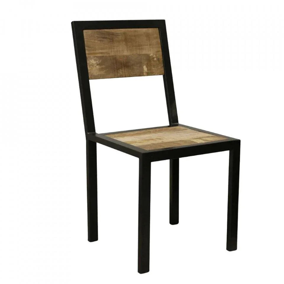 Scaun dining negru/maro din lemn de mango si fier Vintage Raw Materials - PARIS14A.RO