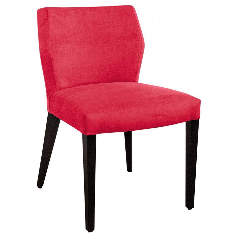 Scaun dining rosu corai din catifea si lemn de fag Jasy Versmissen - PARIS14A.RO