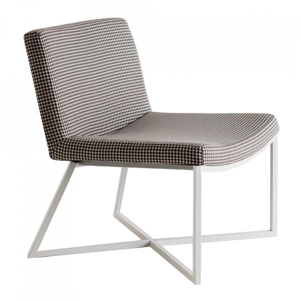 Scaun lounge alb/negru din textil si metal Zero Custom Form - PARIS14A.RO