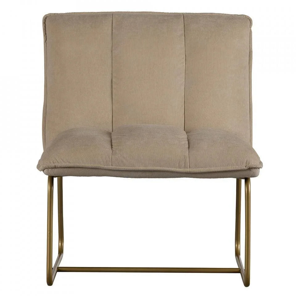 Scaun lounge bej nisispiu/auriu din poliester Fie - PARIS14A.RO