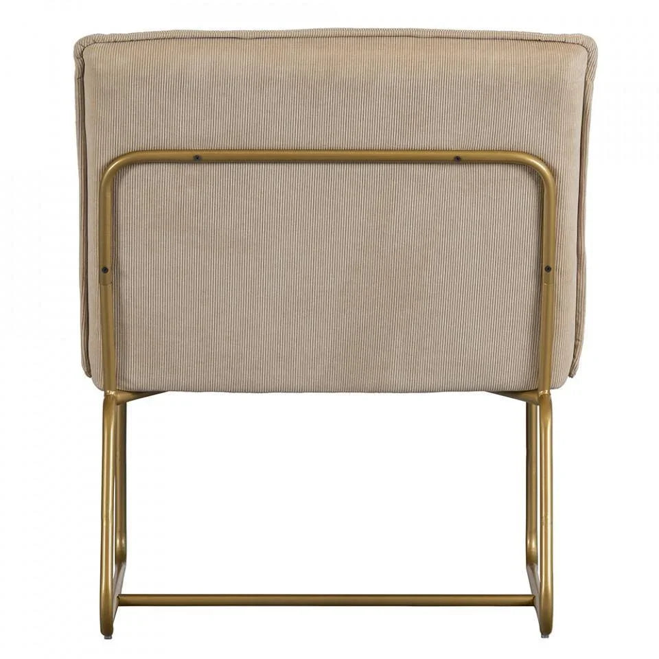 Scaun lounge bej nisispiu/auriu din poliester Fie - PARIS14A.RO