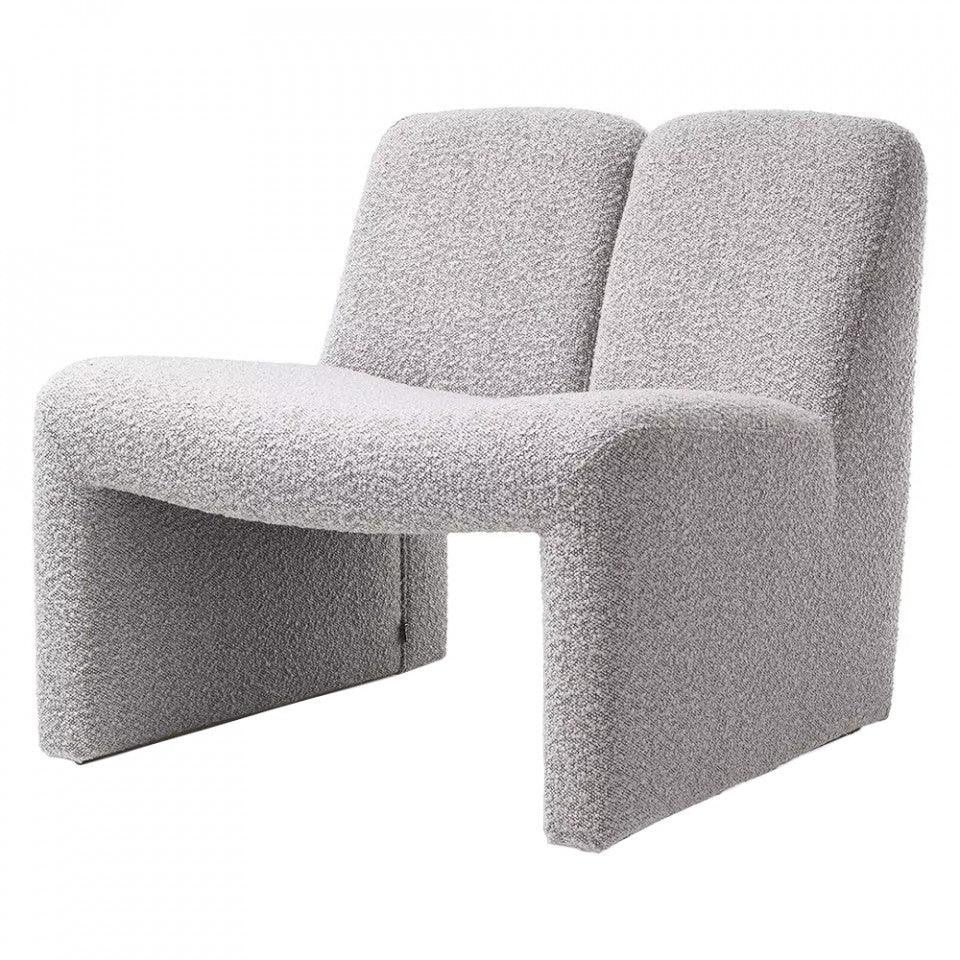 Scaun lounge gri din textil si lemn de pin Macintosh Eichholtz - PARIS14A.RO