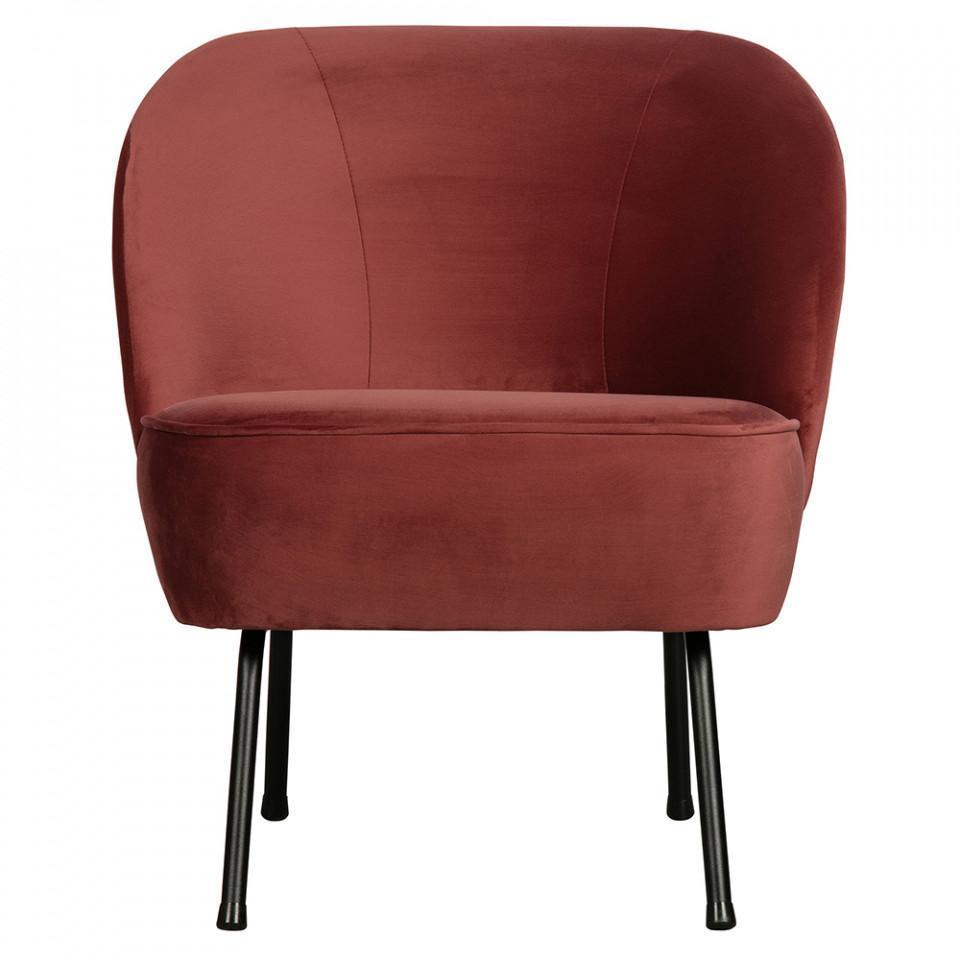Scaun lounge maro castana din catifea si otel Vogue - PARIS14A.RO