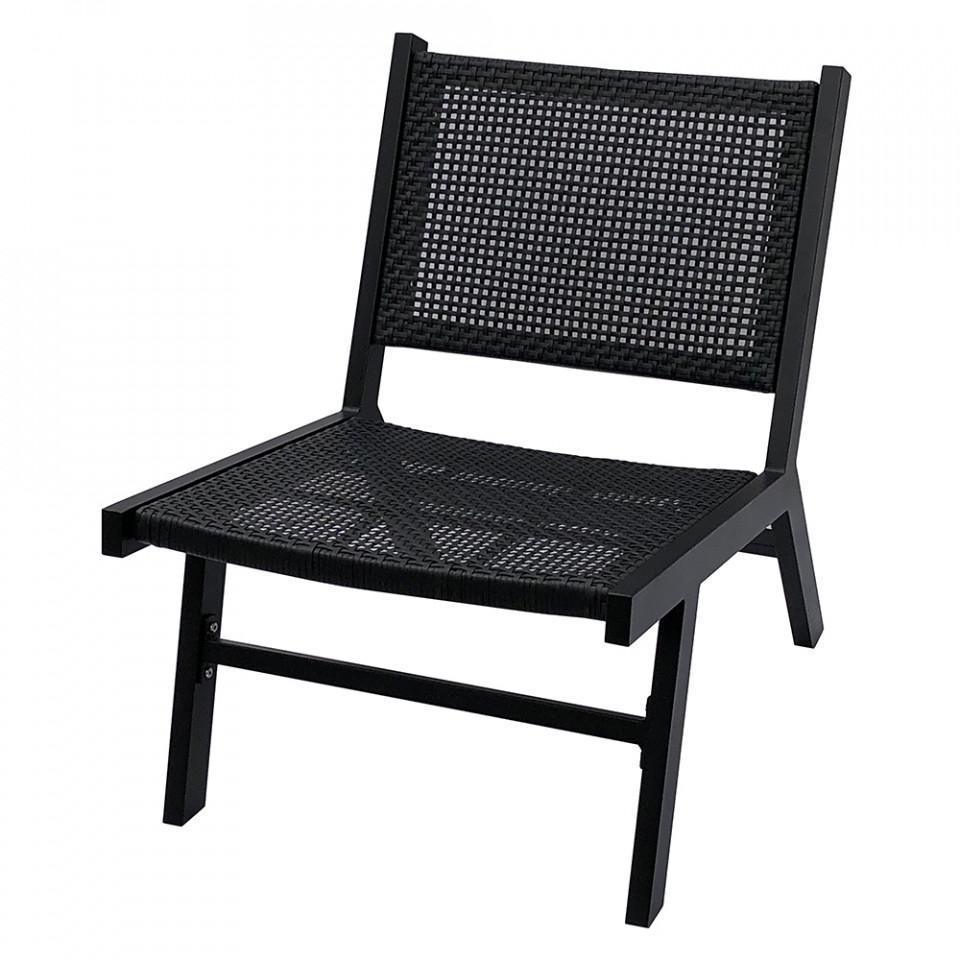 Scaun lounge negru polietilena si aluminiu Puk - PARIS14A.RO