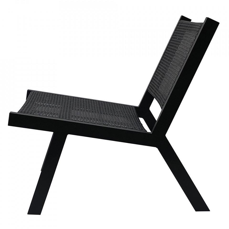 Scaun lounge negru polietilena si aluminiu Puk - PARIS14A.RO