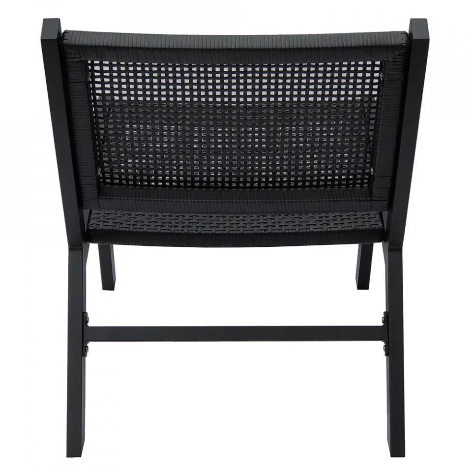 Scaun lounge negru polietilena si aluminiu Puk - PARIS14A.RO