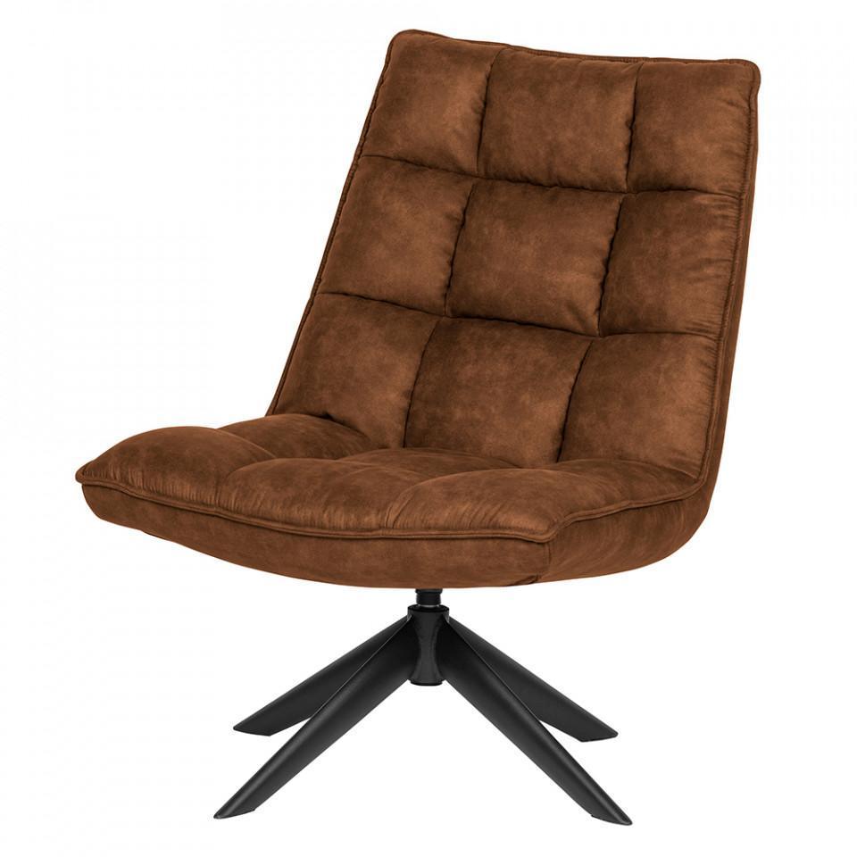 Scaun lounge rotativ maro din poliuretan si metal Jouke - PARIS14A.RO