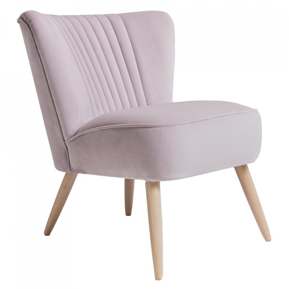 Scaun lounge roz din bumbac si lemn Harry Custom Form - PARIS14A.RO