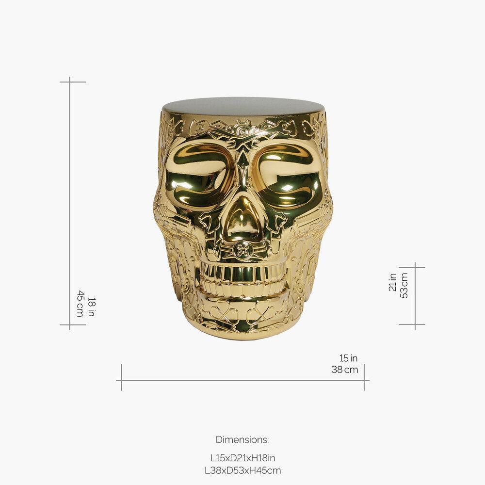 Scaun / masuta Mexico Skull Stool/Side Table - Gold - PARIS14A.RO