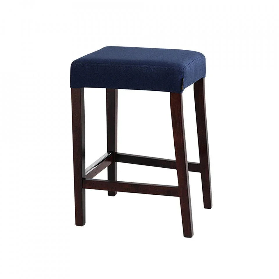 Scaunel albastru/maro din poliester si lemn Wilton Custom Form - PARIS14A.RO