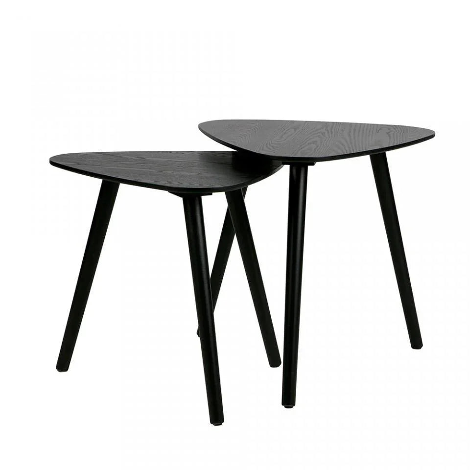 Set 2 masute negre din lemn Nila - PARIS14A.RO