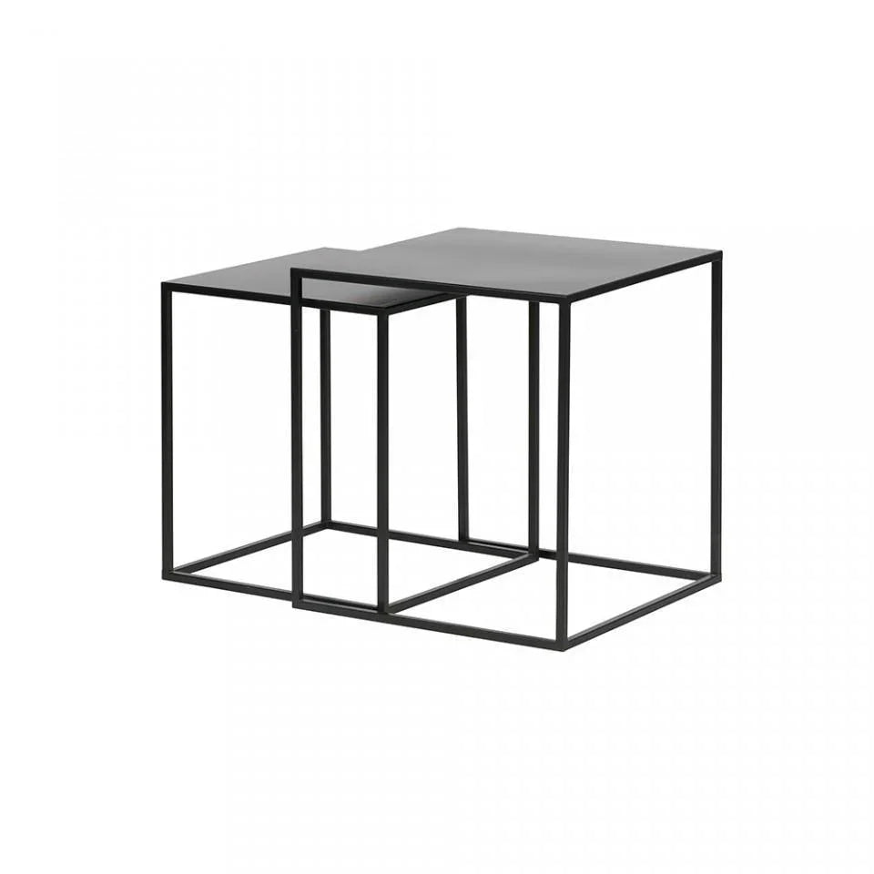 Set 2 mese negre din metal pentru cafea Ziva Black - PARIS14A.RO