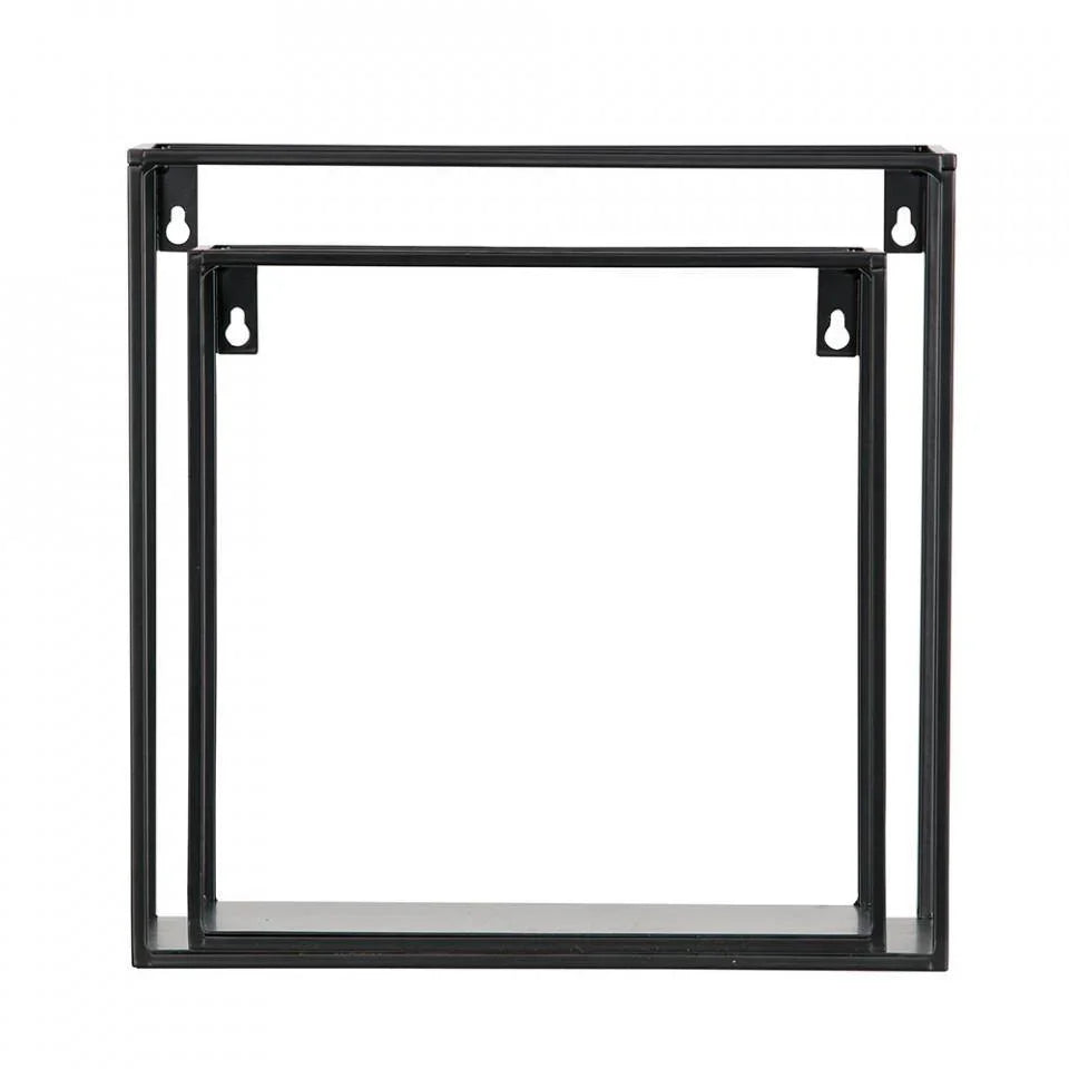 Set 2 rafturi negre din metal Cube - PARIS14A.RO