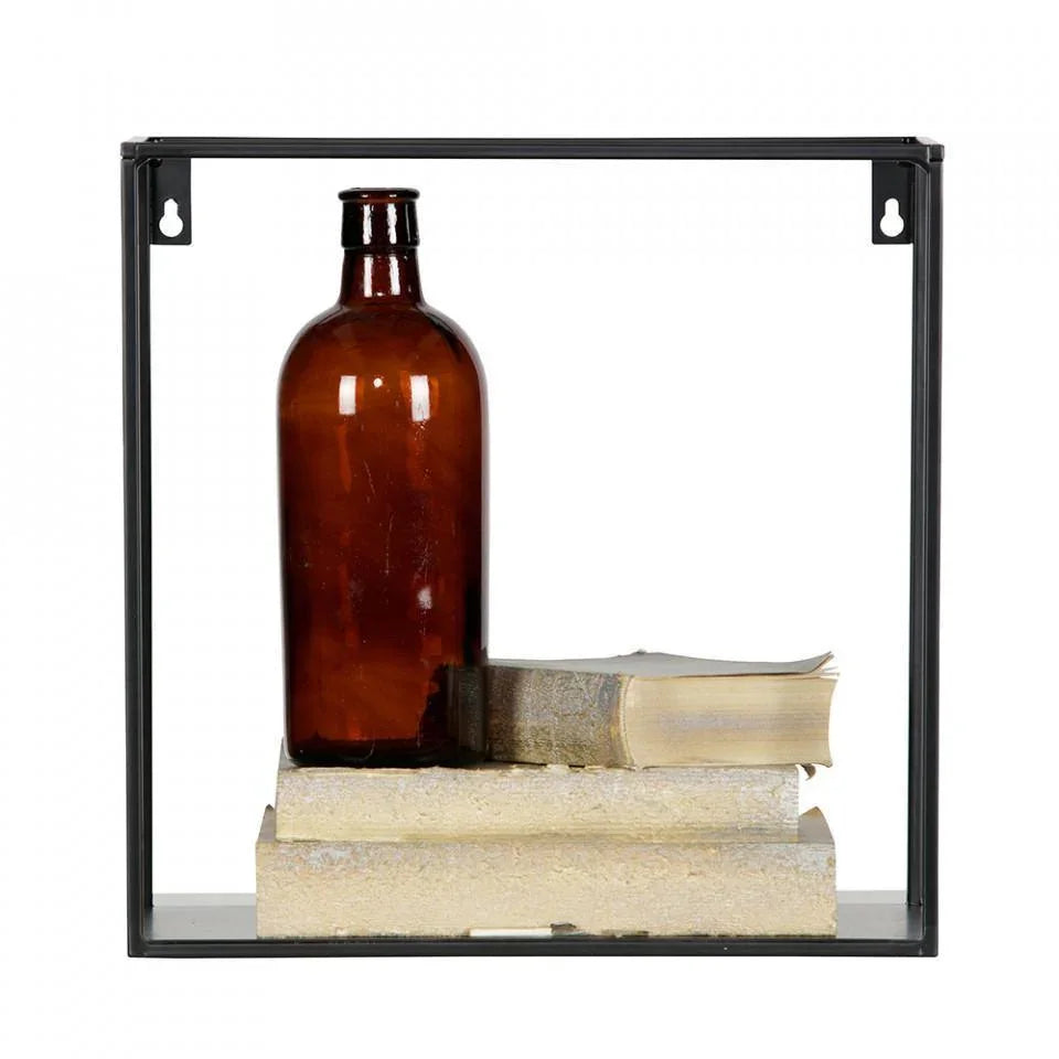 Set 2 rafturi negre din metal Cube - PARIS14A.RO