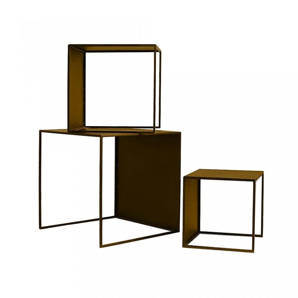 Set 3 masute aurii pentru cafea din metal Wall Custom Form - PARIS14A.RO