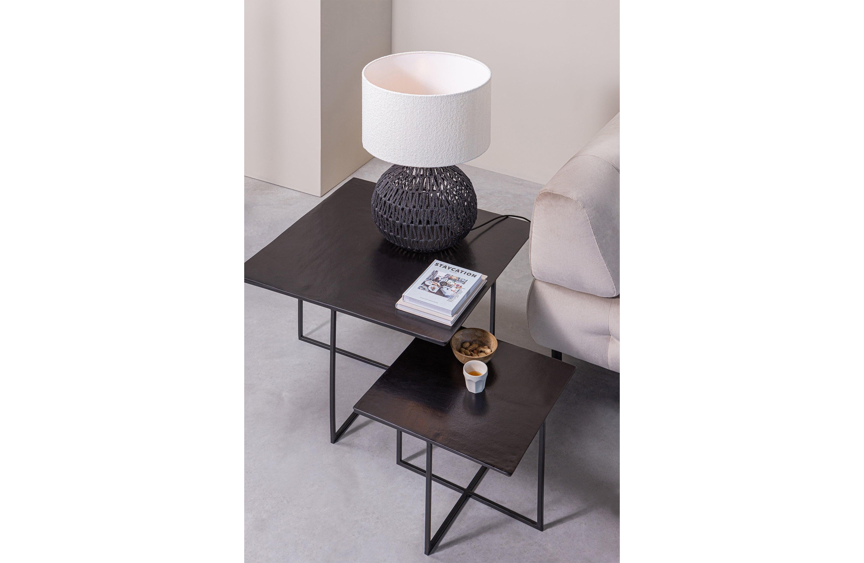 Set de 2 - Olan sidetable metal maro cald - PARIS14A.RO