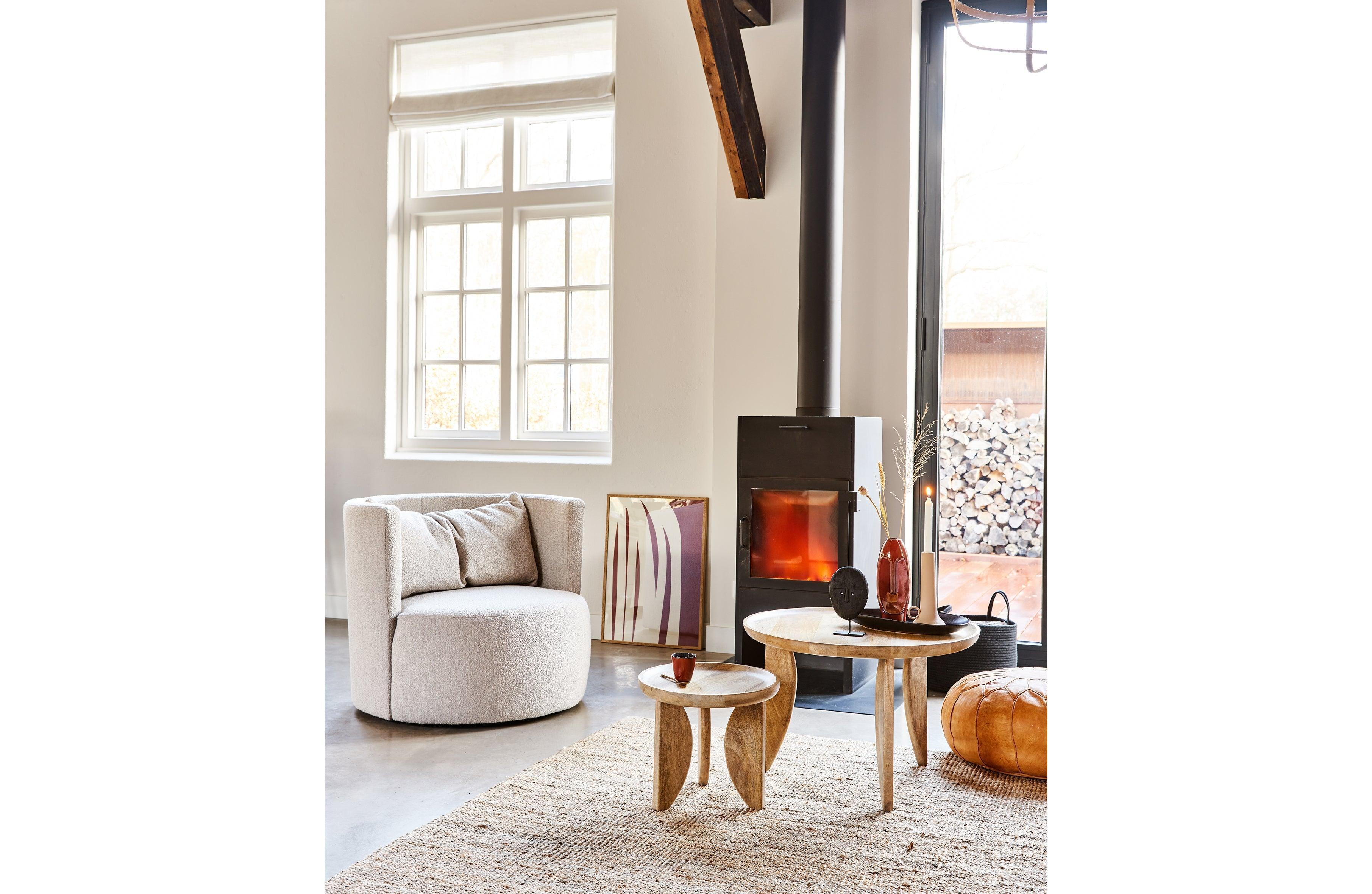 Set de 2 - tocuri inalte sidetabile mango lemn naturel - PARIS14A.RO