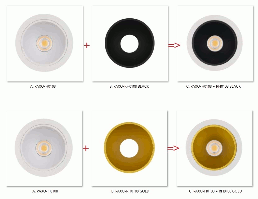 Spot incastrat PAXO LED 10W IP65 Culoare alba + INEL DECORATIV Alb MAXLIGHT H0108 - PARIS14A.RO