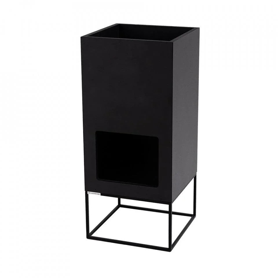 Suport ghiveci negru din lemn si metal 35x35 cm Palmus Hide M Custom Form - PARIS14A.RO