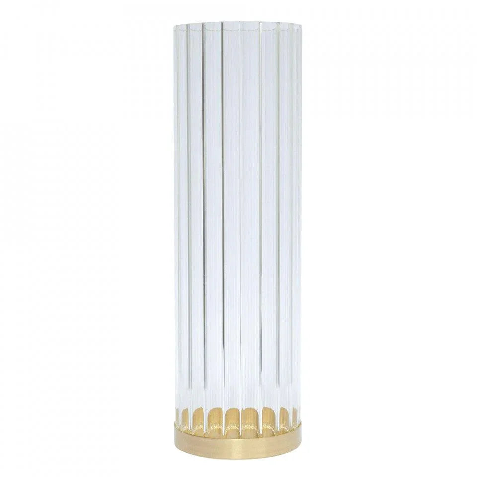 Suport lumanare transparent/auriu din sticla si alama 33 cm No Waste Versmissen - PARIS14A.RO