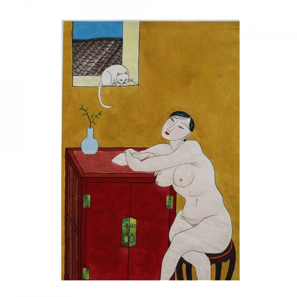 Tablou multicolor din hartie 24x40 cm Femme Versmissen - PARIS14A.RO