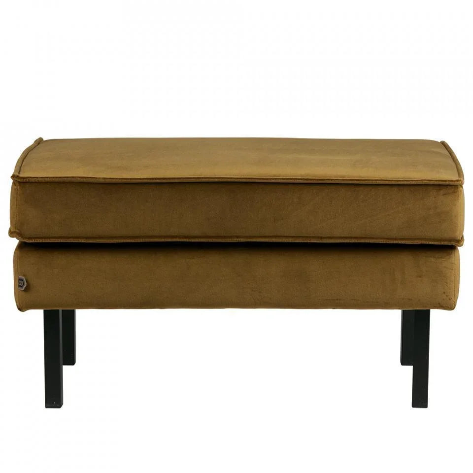 Taburet galben din catifea si metal pentru picioare 54x84 cm Rodeo - PARIS14A.RO