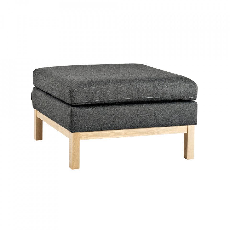 Taburet patrat gri inchis/maro din textil si lemn 80x80 cm Ambient Custom Form - PARIS14A.RO