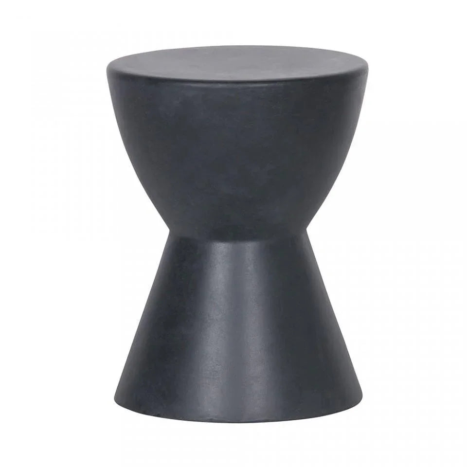 Taburet rotund gri antracit din fibre de lut 35 cm Dover - PARIS14A.RO