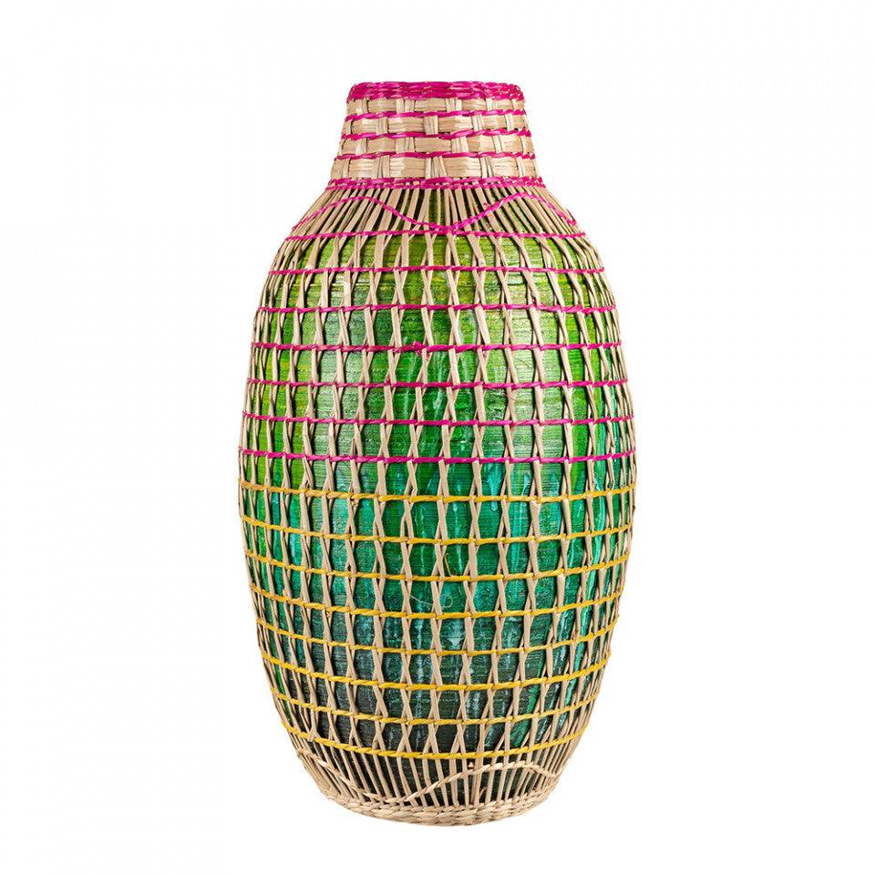 Vaza decorativa multicolora din bambus 41 cm Linda Versmissen - PARIS14A.RO