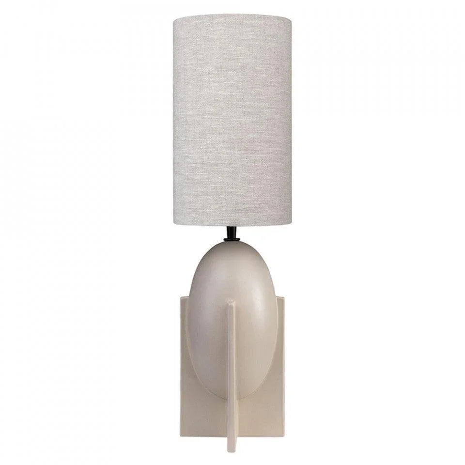 Veioza bej nisipiu din textil si ceramica 64 cm Ovo Versmissen - PARIS14A.RO