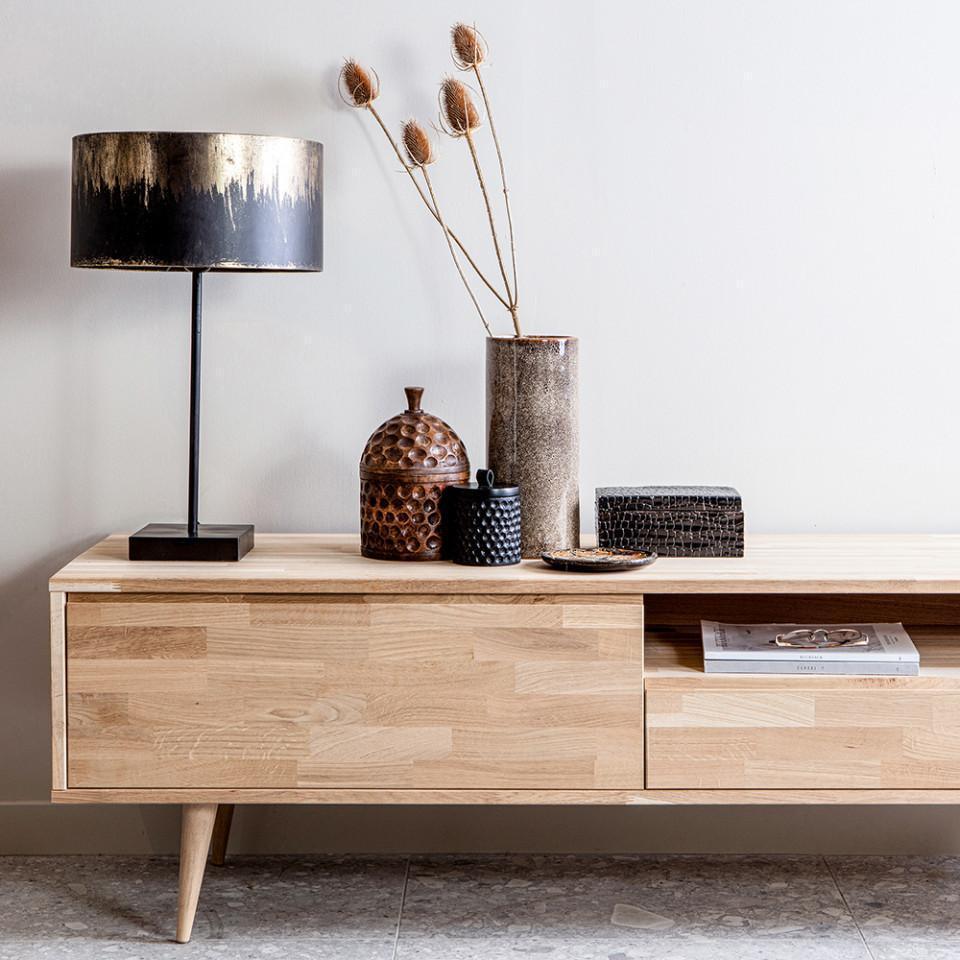 Veioza neagra/aurie din fier 56 cm Blackout - PARIS14A.RO