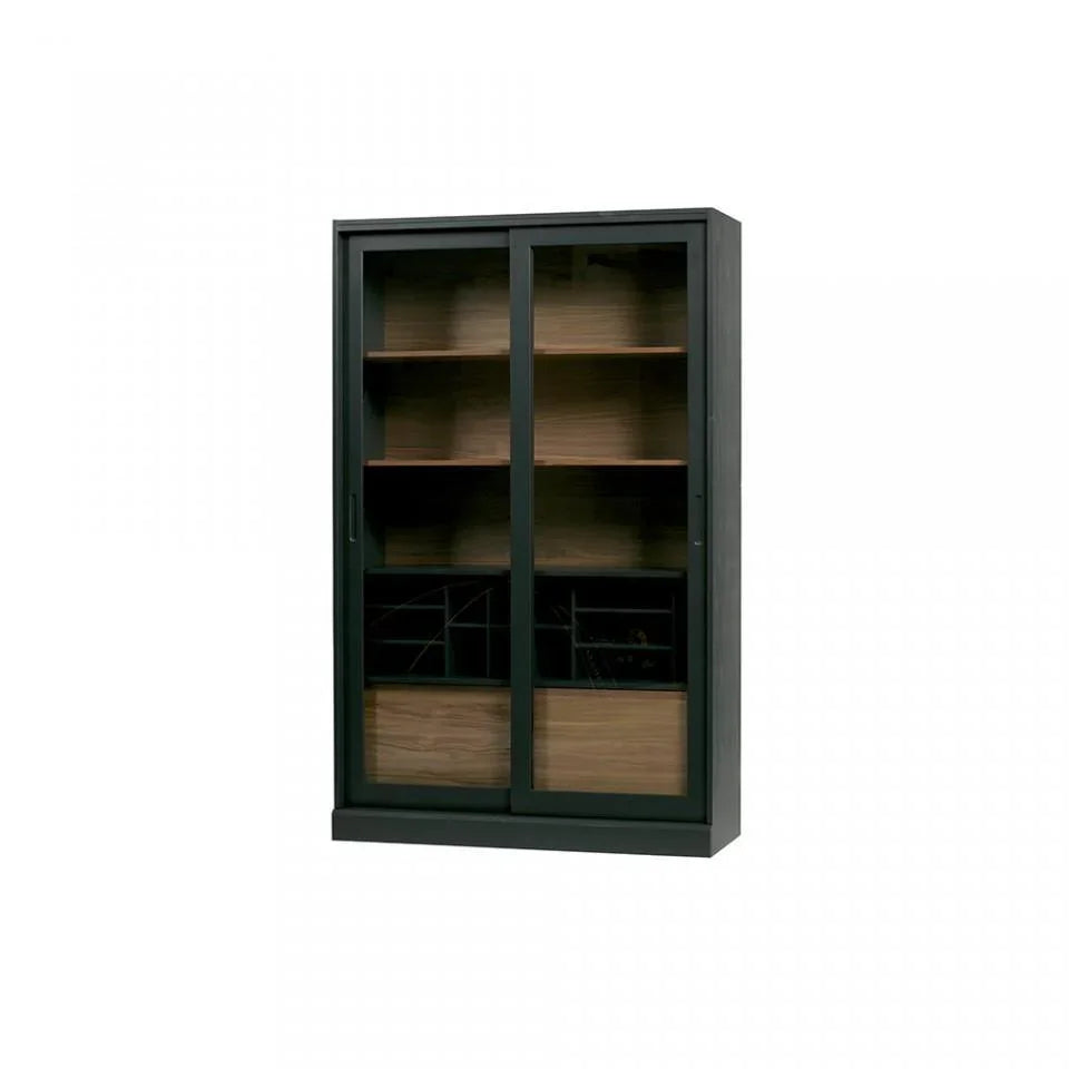 Vitrina din lemn negru si sticla 200 cm James - PARIS14A.RO