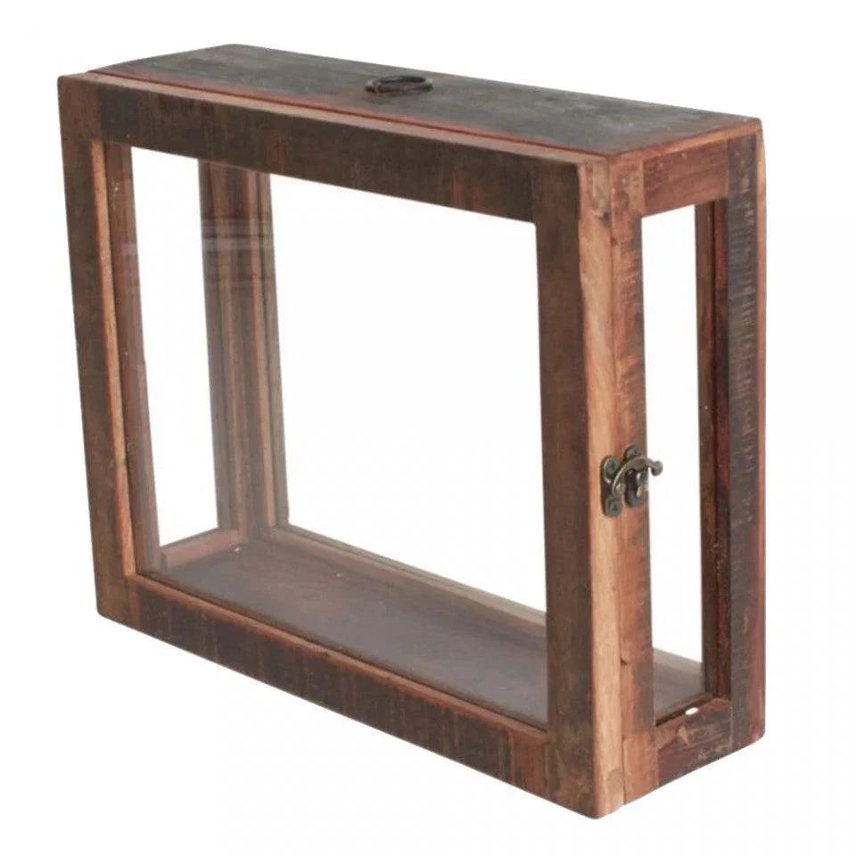 Vitrina maro din lemn si sticla 30 cm Fabia Raw Materials - PARIS14A.RO