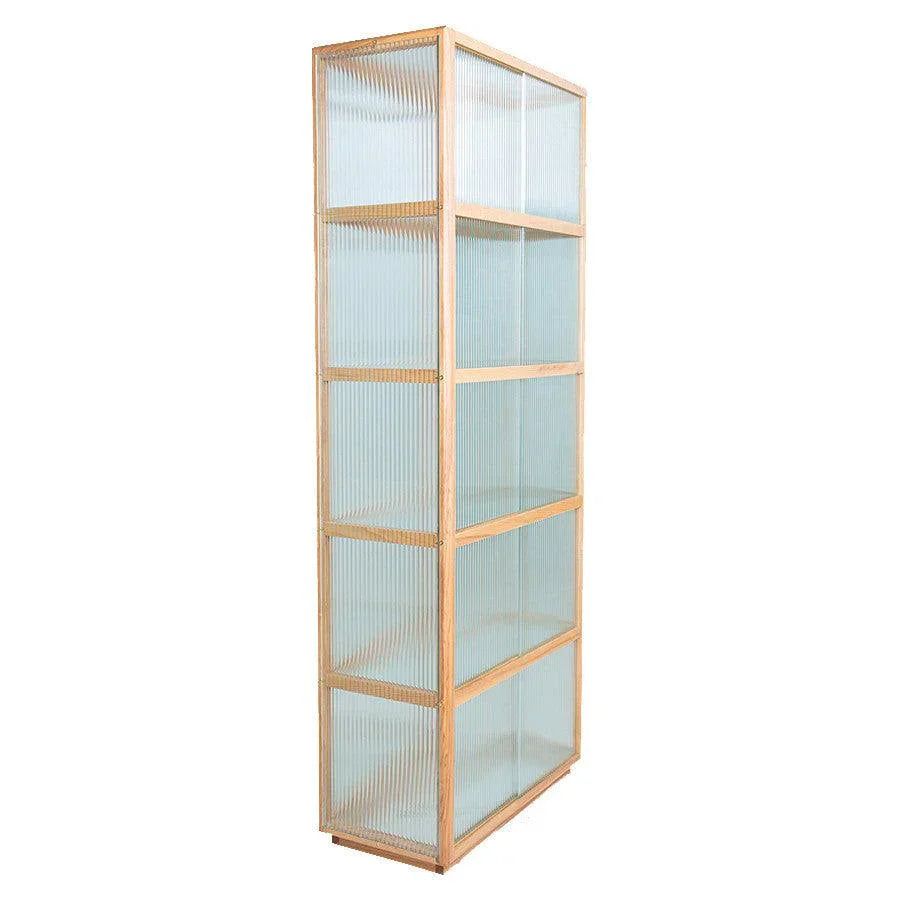 Vitrina maro din sticla si lemn de frasin 185 cm Divma HK Living - PARIS14A.RO