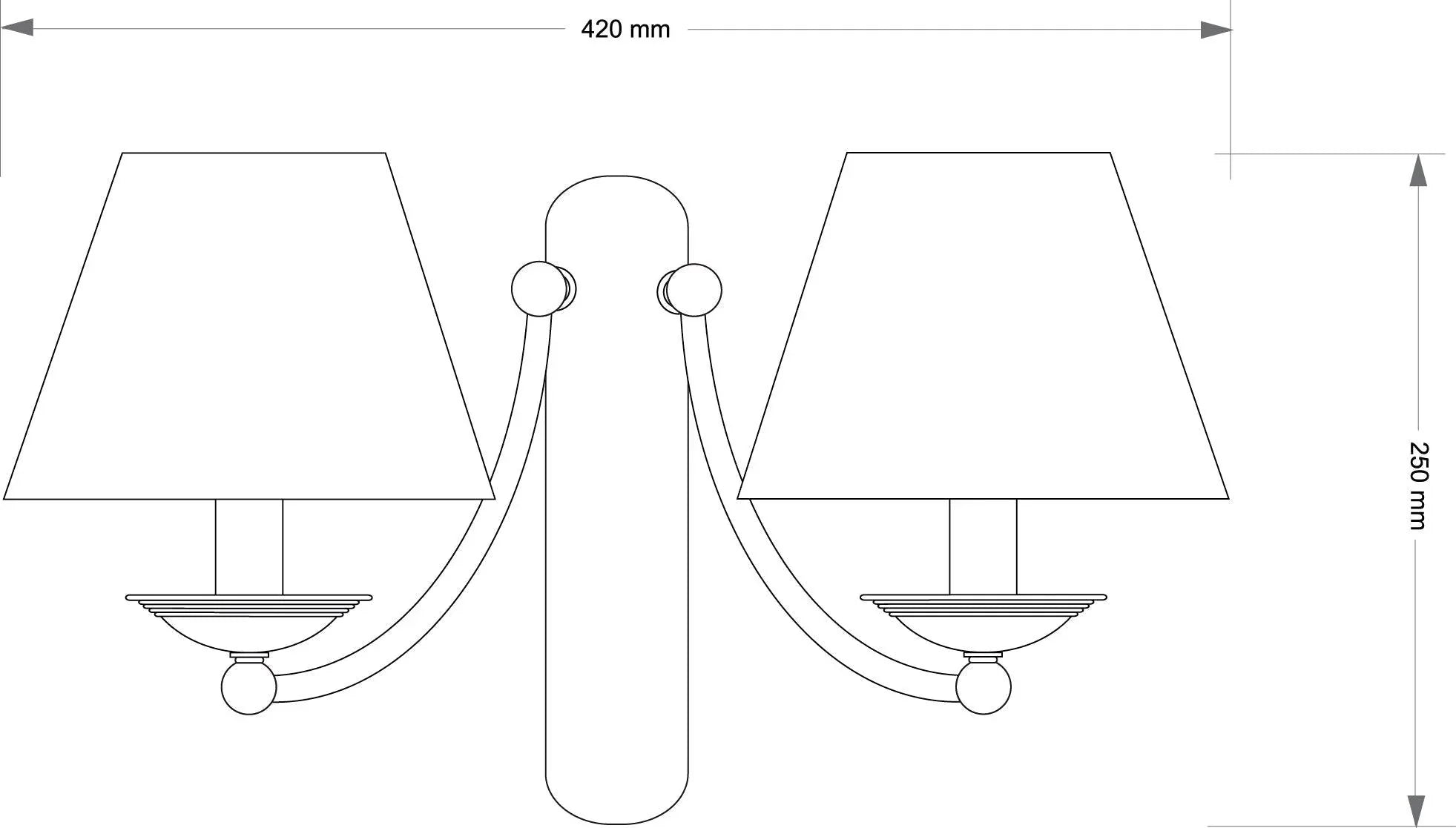 Aplica de perete cu doua abajururi din material N" Kutek"