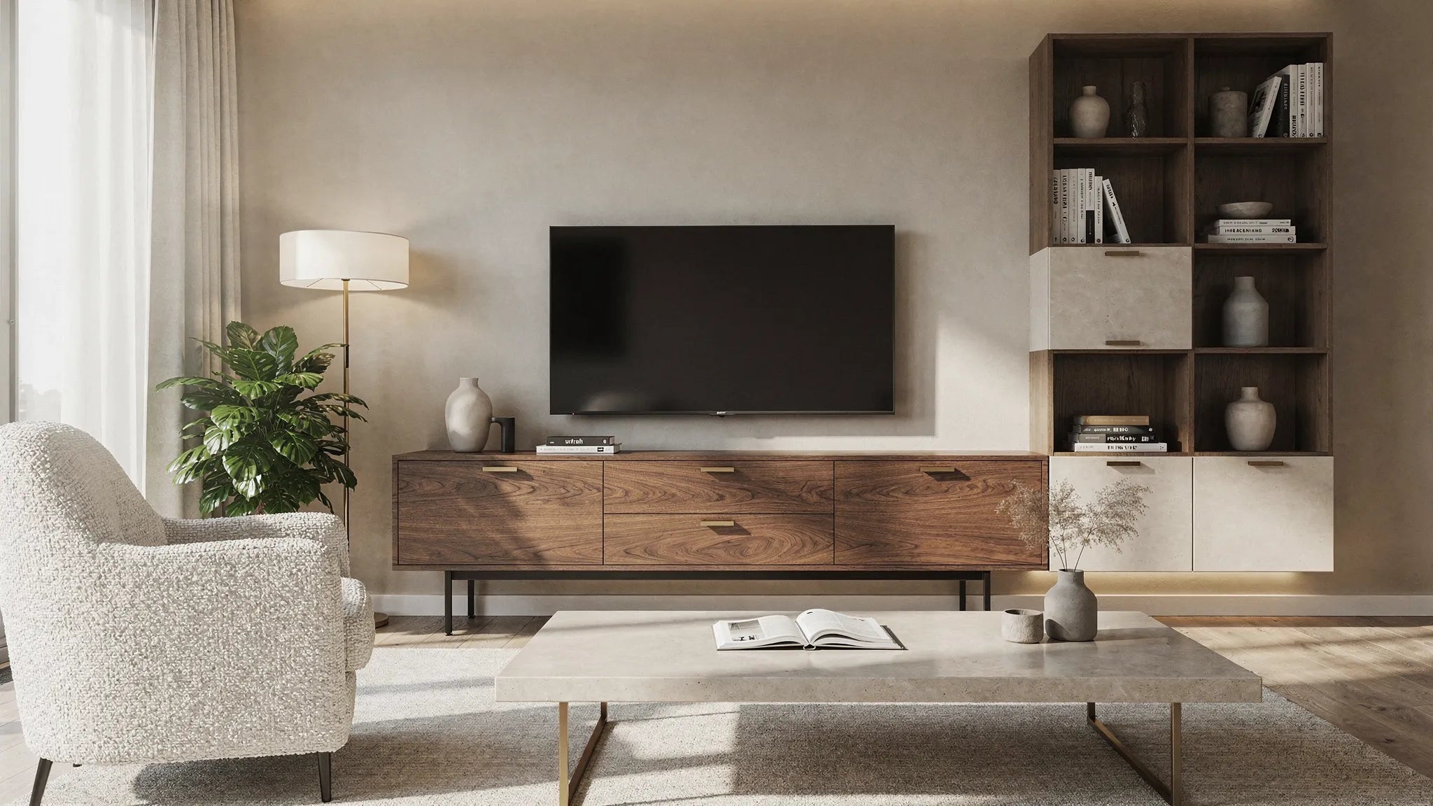 Mobilă living lemn: esențe, finisaje și combinații 2026