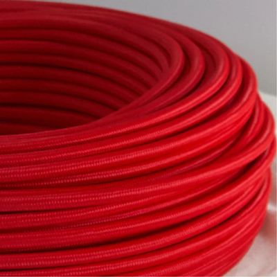 GI Gambarelli cablu H03 acoperit cu mătase rosu 3G0.75 50m | Matase | Rosu