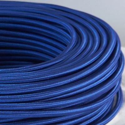 GI Gambarelli cablu H03 acoperit cu mătase albastru 3G0.75 50m | Matase | Albastru