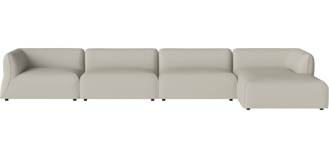 Bolia Canapea de Grădină Modulară Arke Outdoor cu 4 Module și Șezlong Dreapta 460×170 cm | Brezza - Material de Exterior, Nisip