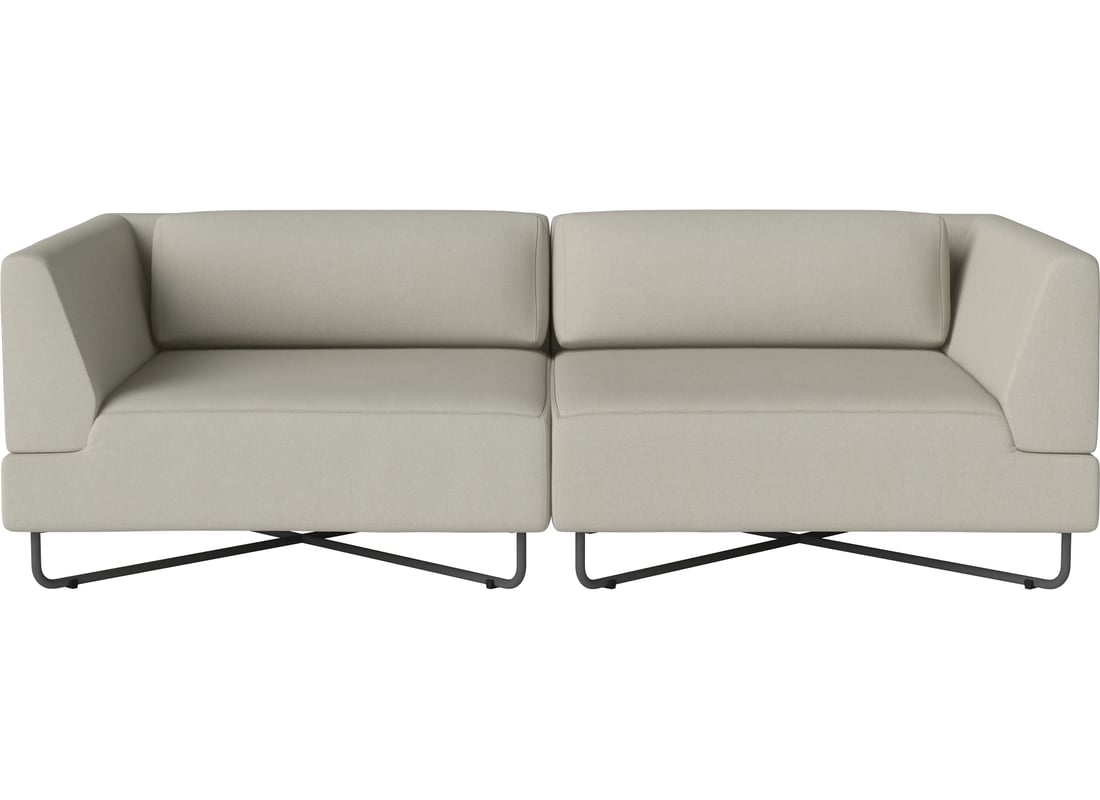 Bolia Canapea de Grădină Orlando O2 cu 2 Module - inclusiv Perne Brezza - Țesătură de Exterior, Nisip 200×100×67 cm 2