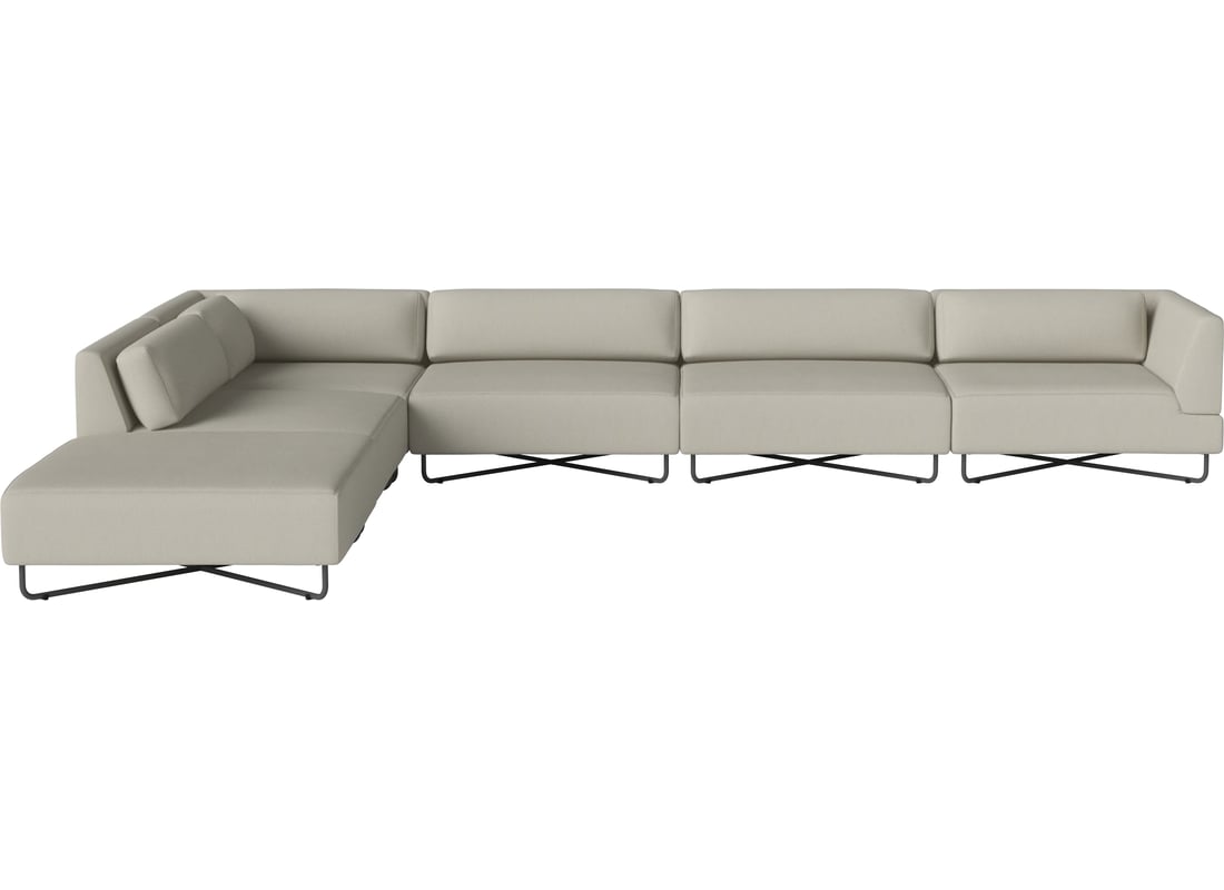 Bolia Canapea de Grădină Modulară Orlando O2 cu 6 Module și Open-end – Stânga, inclusiv Perne Brezza - Țesătură de Exterior, Nisip 400×100×67 cm 2