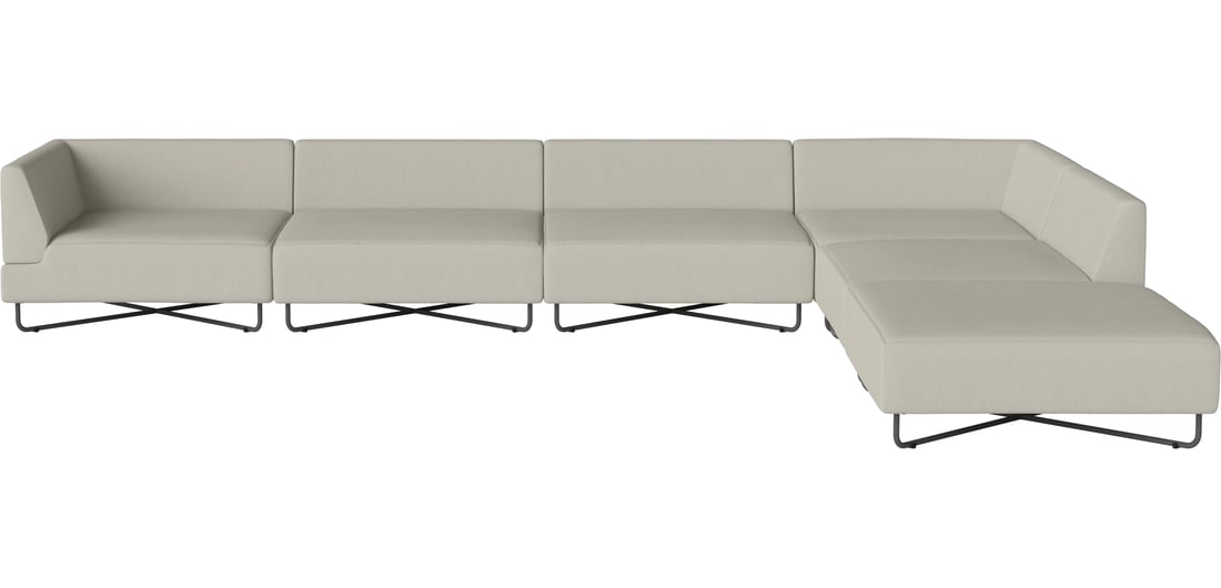 Bolia Canapea de Grădină Modulară Orlando O2 cu 6 Module și Open-end – Dreapta Brezza - Țesătură de Exterior, Nisip 300×100×67 cm 1
