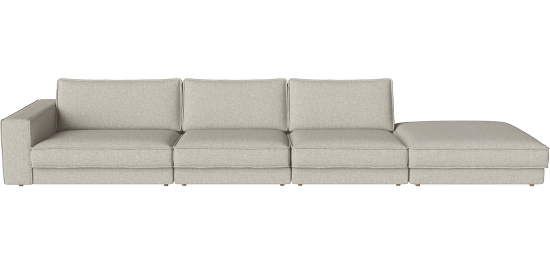 Bolia Canapea Modulară Noora cu 4 Module și Puf - Dreapta Nantes - Țesătură Netedă, Nisip 465×127×80 cm 1