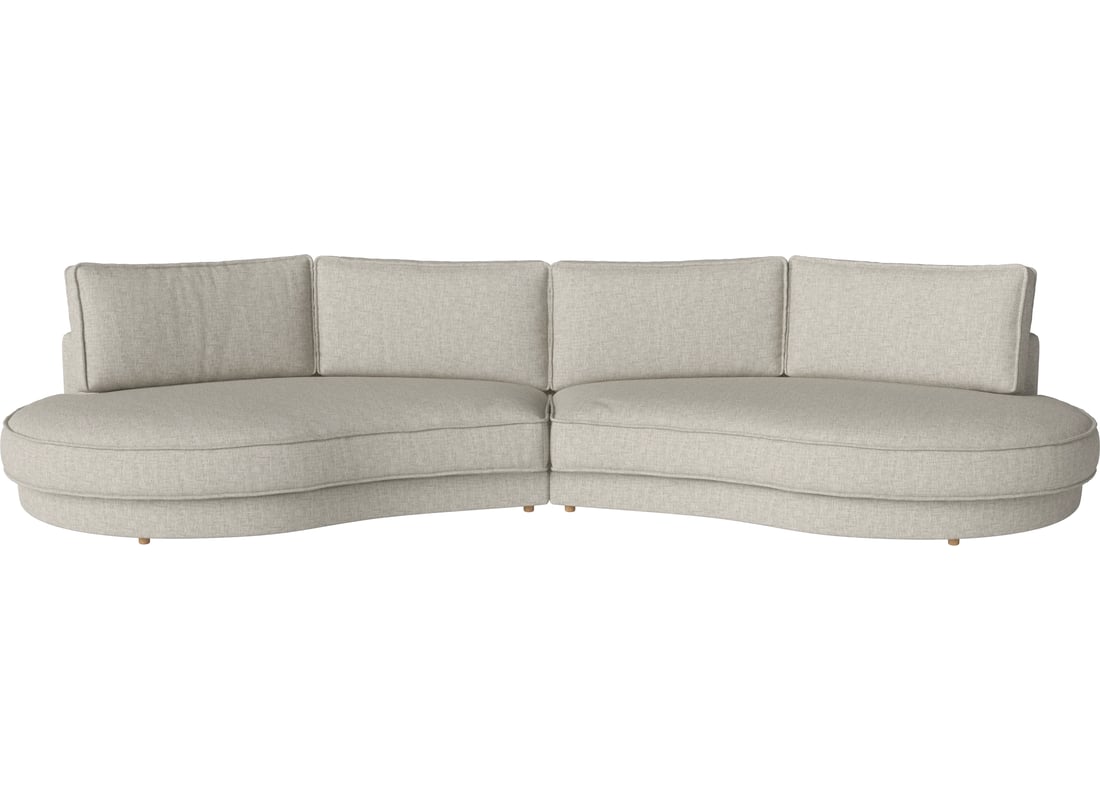 Bolia Canapea Modulară Noora cu 2 Module și Open-end Rotunjit 107 cm Nantes - Țesătură Netedă, Nisip 390×146×80 cm 2